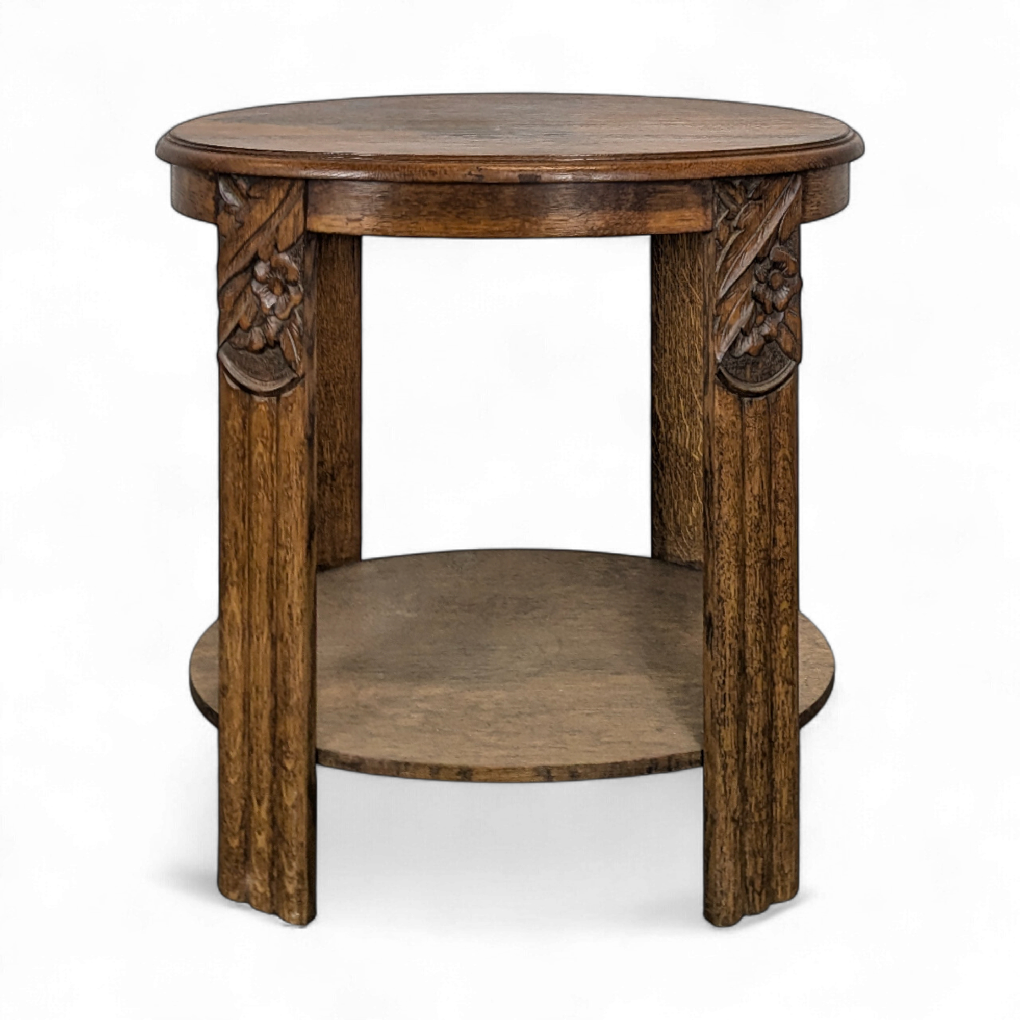 Table D'appoint Art Déco En Bois Massif Ronde - Style Années 20 - Neuve