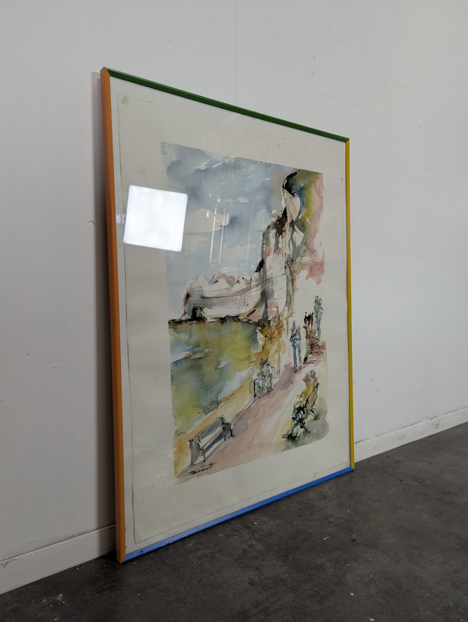 Tableau falaises côtes normandes de Dominique Sinoquet