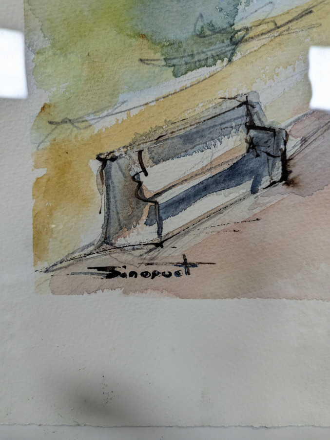 Tableau falaises côtes normandes de Dominique Sinoquet