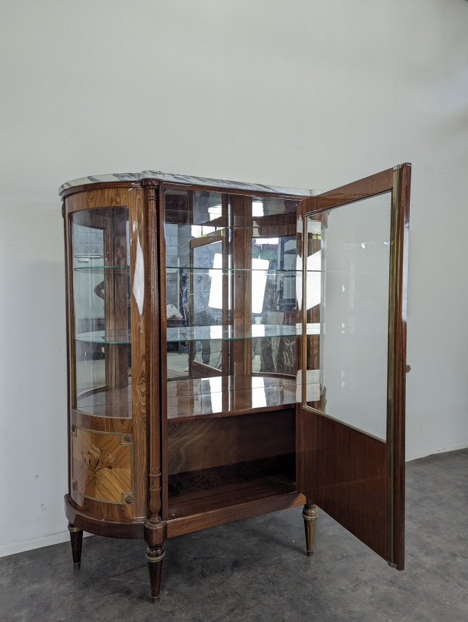 Vitrine Argentier en marqueterie de bois de rose
