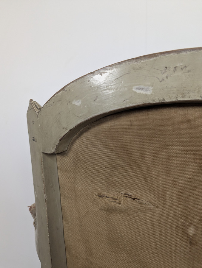 Paire de fauteuil de style Louis XVI réchampis