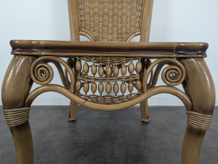 Ensemble 4 chaises 2 fauteuils et Table de salle à manger en Rotin
