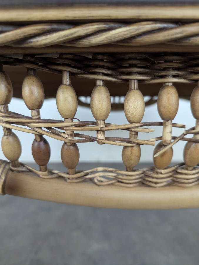 Ensemble 4 chaises 2 fauteuils et Table de salle à manger en Rotin
