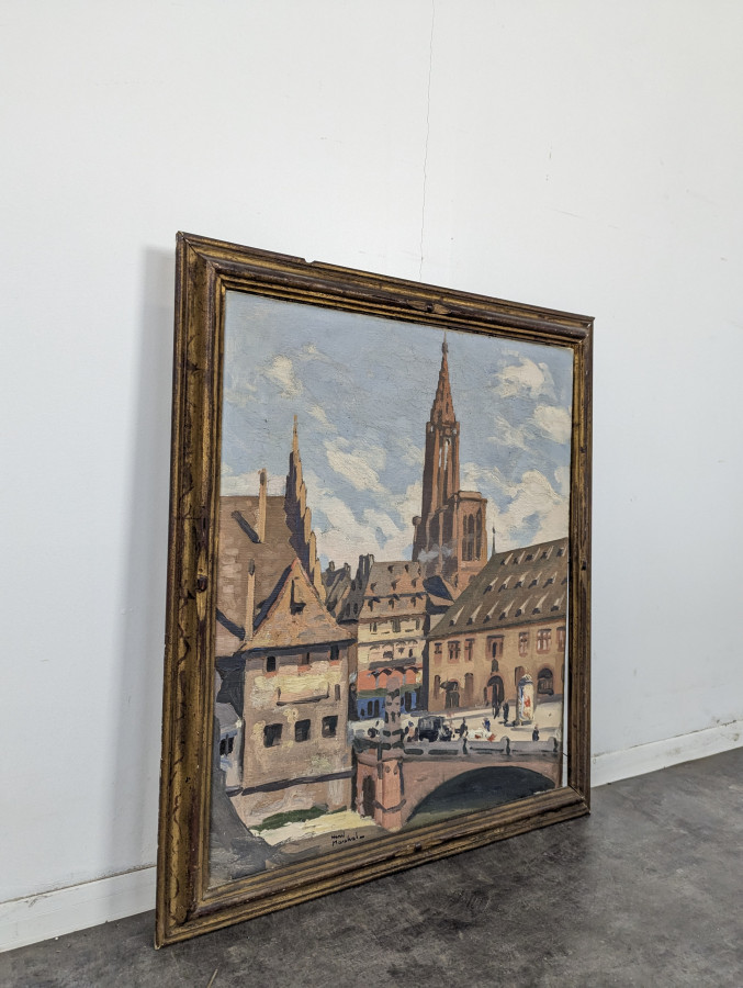 Tableau Cathédrale Notre Dame de Starbourg de Henri MARCHAL (1878-1942)