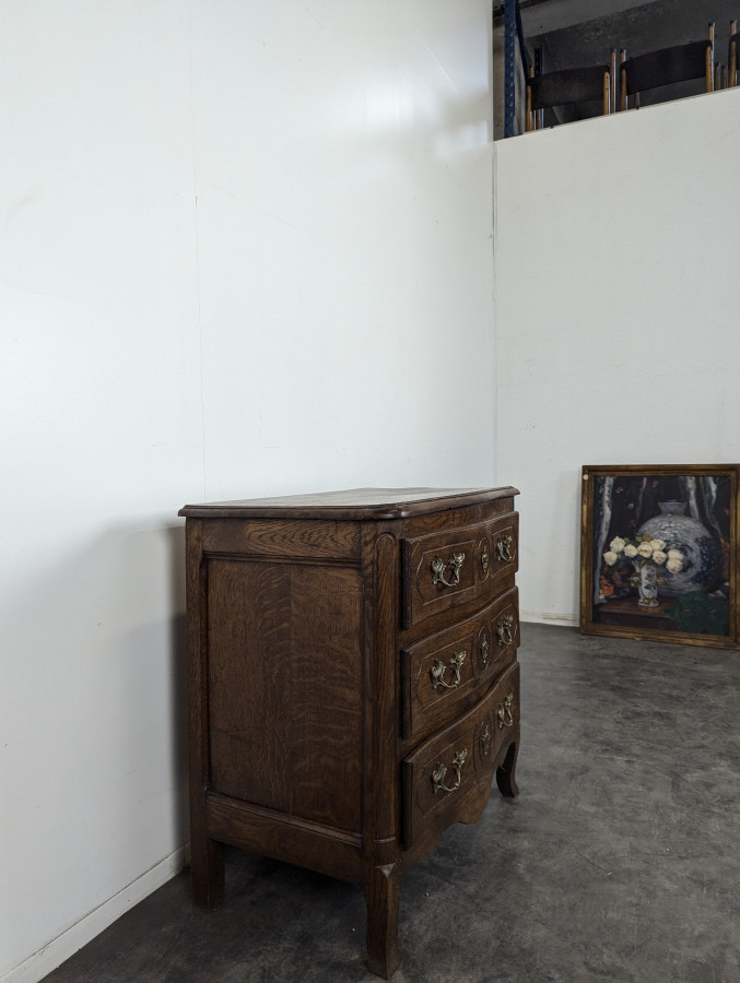 Commode en chêne de style Louis XV néo rustique
