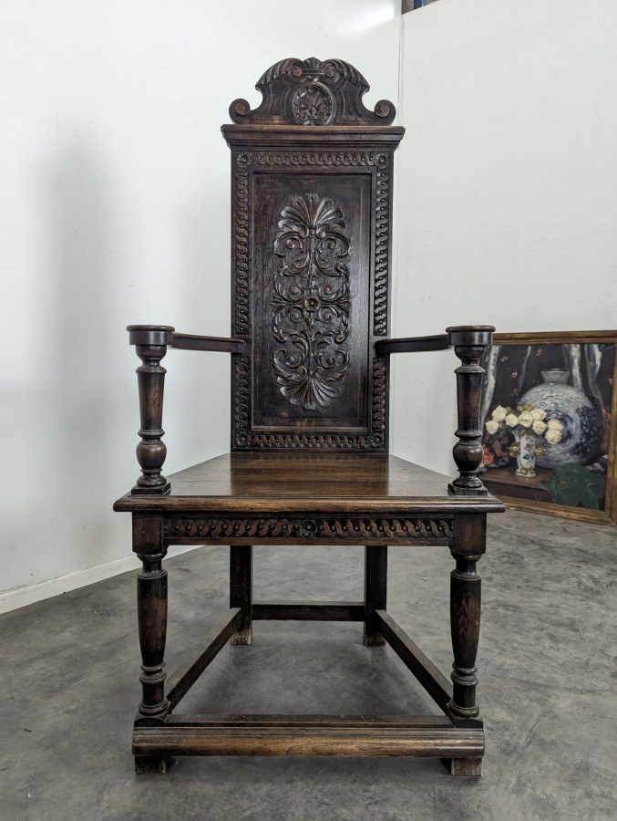 Paire de fauteuil Caquetoires de style Renaissance en chêne