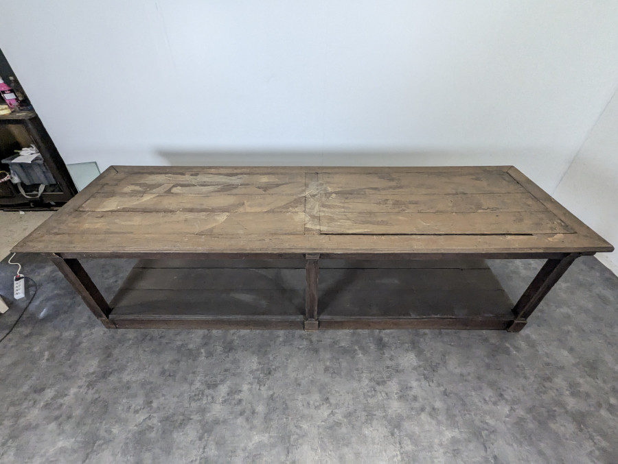 Table de drapier en chêne massif fin XIXème