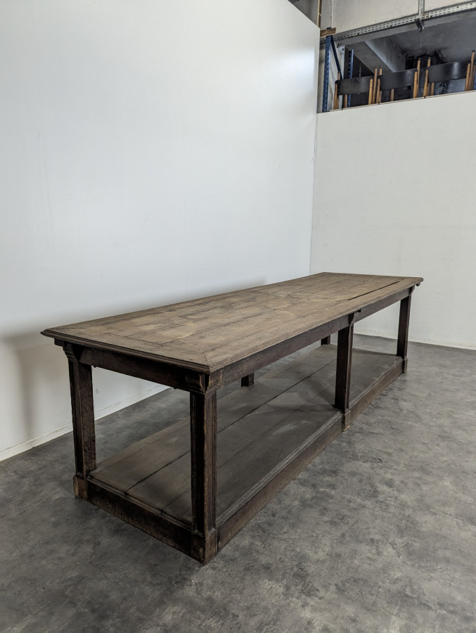 Table de drapier en chêne massif fin XIXème