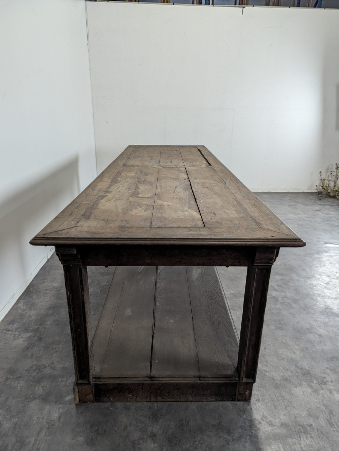 Table de drapier en chêne massif fin XIXème