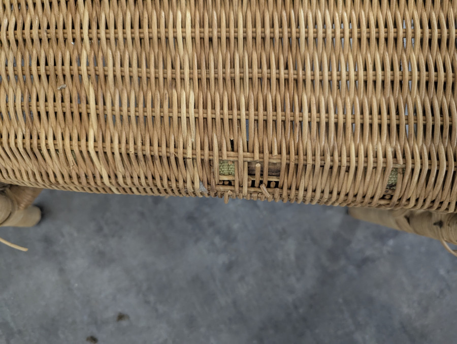 Paire de fauteuils en Rotin des années 50