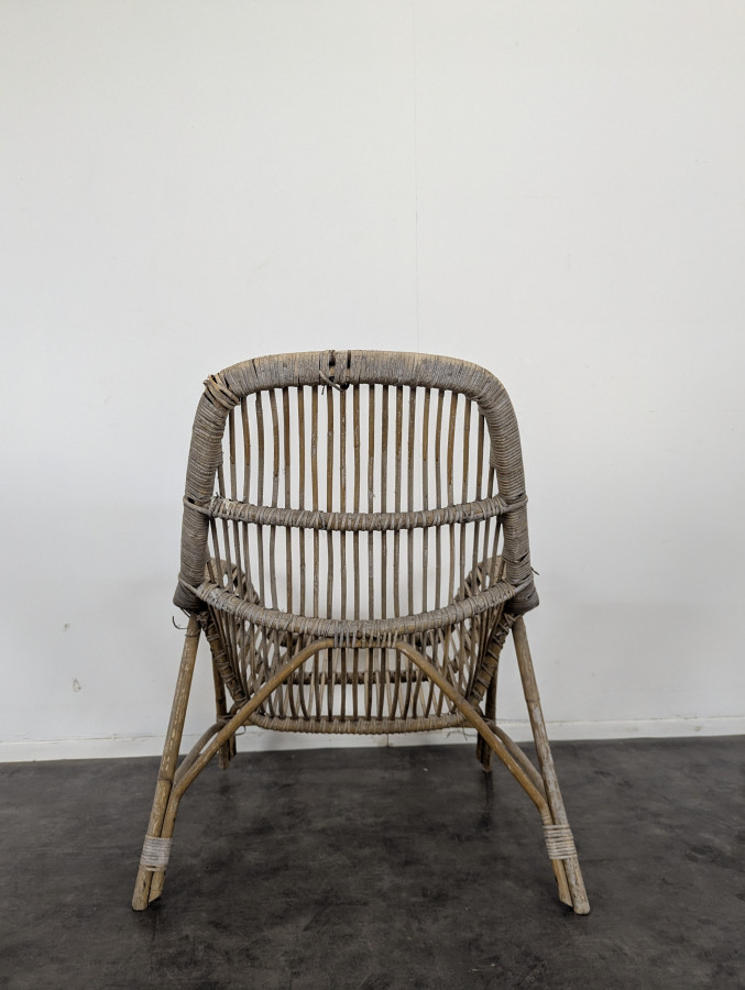 Fauteuil en osier et bambou de Georges Coslin