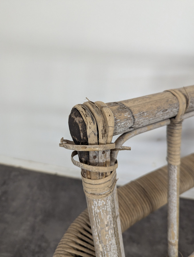 Paire de fauteuils en Rotin et Bambou des années 50