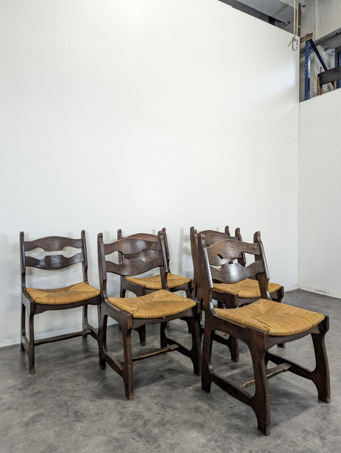 Série de 6 chaises DLG Guillerme et Chambron