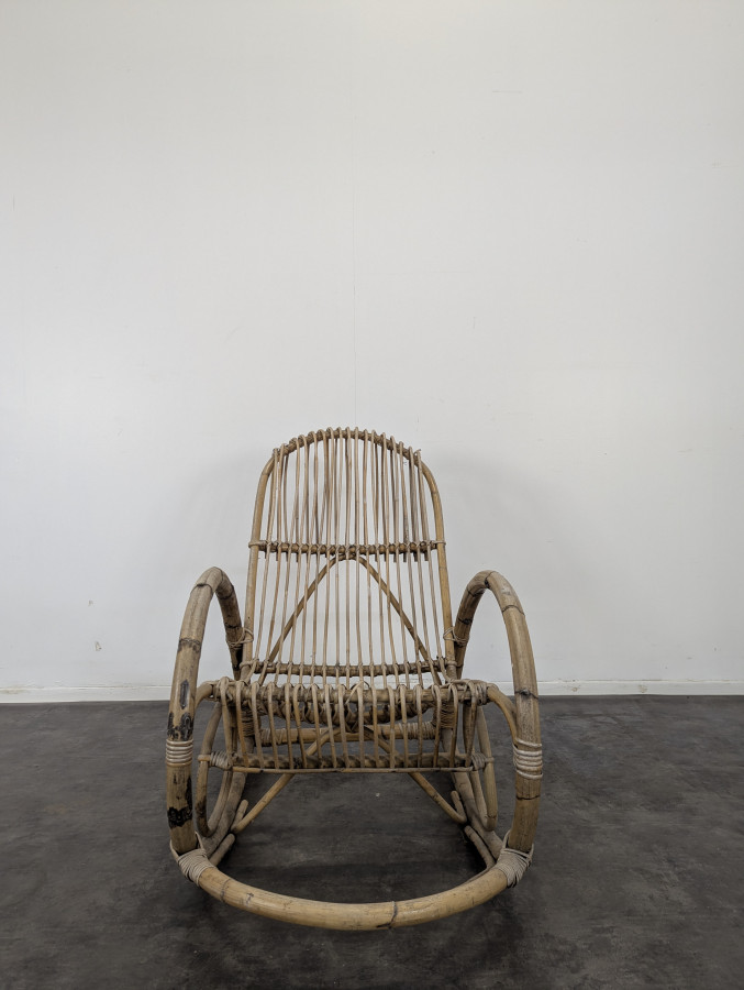 Fauteuil Rocking-chair en rotin Rohe Noordwolde