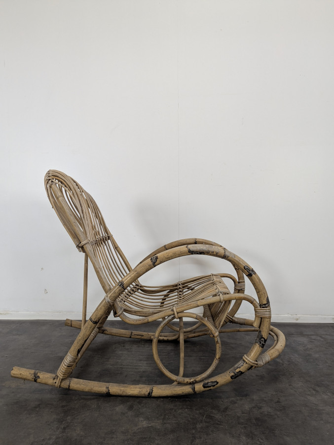 Fauteuil Rocking-chair en rotin Rohe Noordwolde
