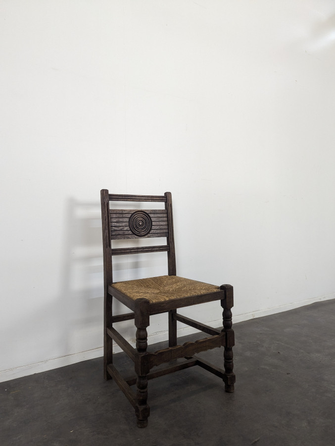 Série de 10 chaises brutalistes DLG Dudouyt