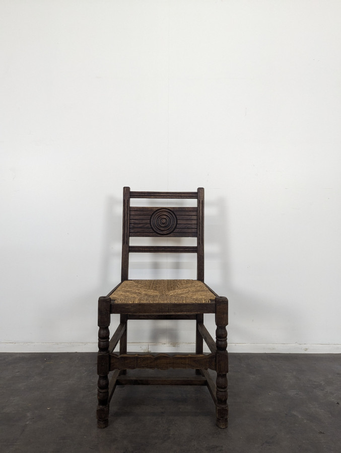 Série de 10 chaises brutalistes DLG Dudouyt
