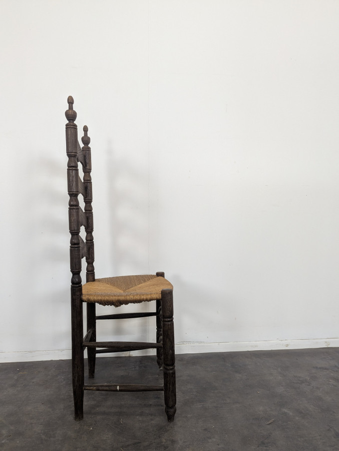 Série de 4 chaises paillées en chêne
