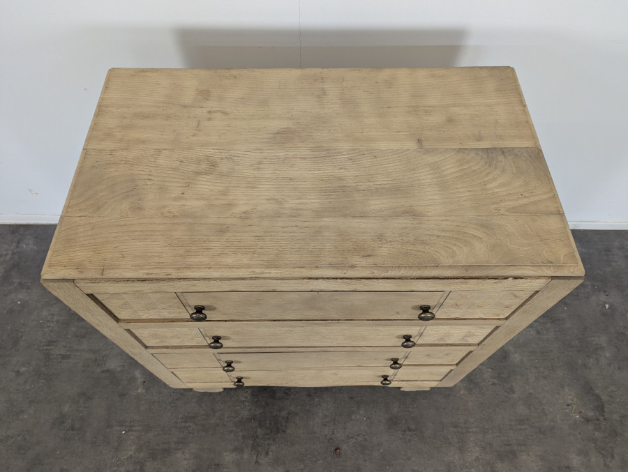 Commode brutaliste avec pointes de diamants décapée