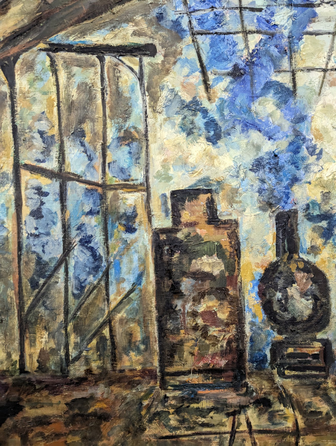Tableau réinterprétation de «&nbsp;La Gare Saint-Lazare&nbsp;» de Monet