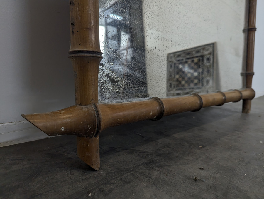 Grand miroir bambou