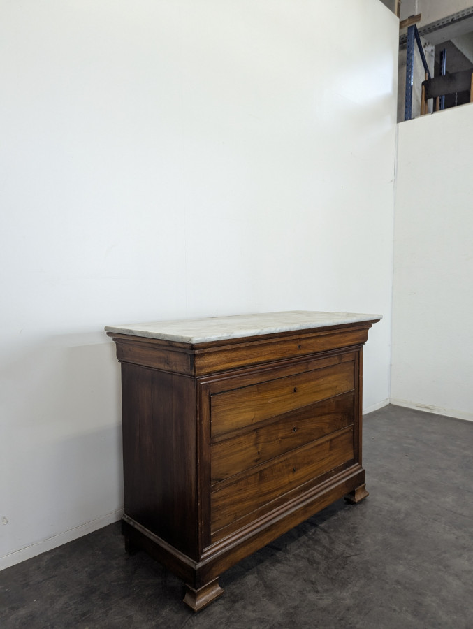Commode d'époque Louis Philippe en noyer massif