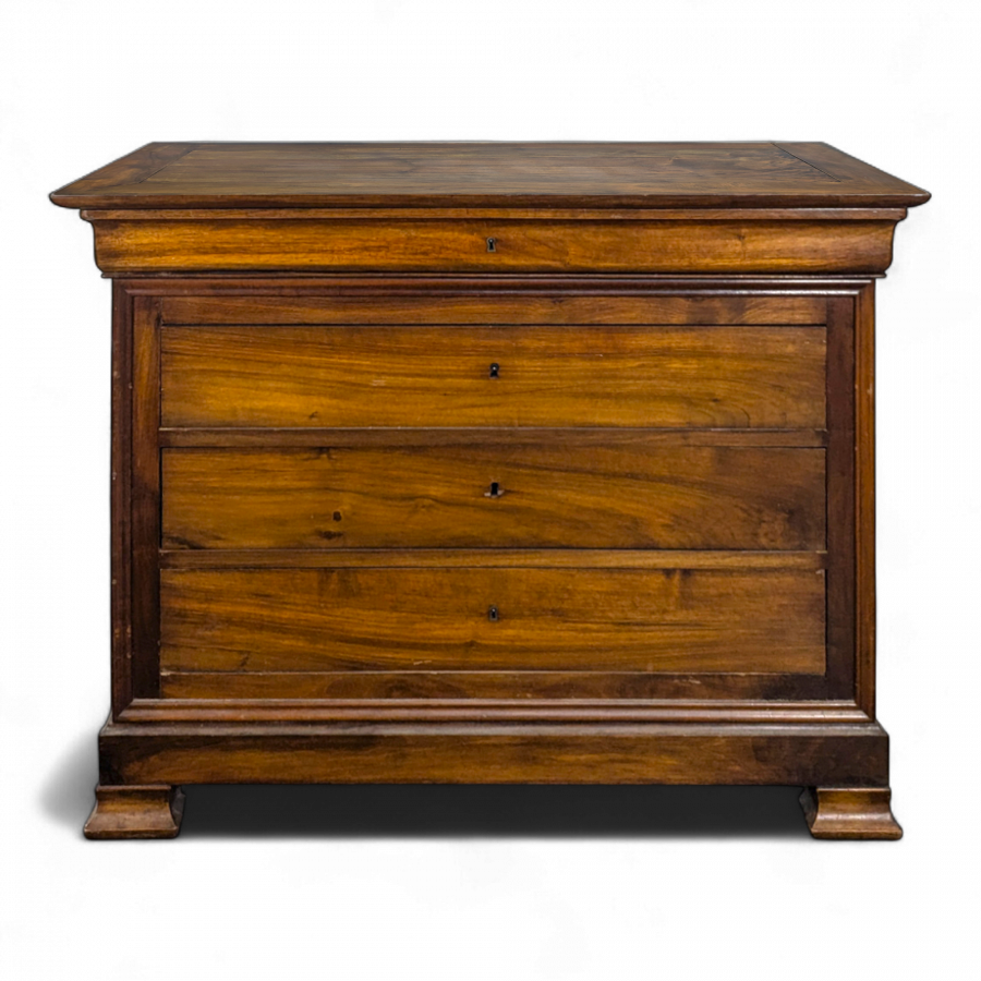 Commode d'époque Louis Philippe en noyer massif