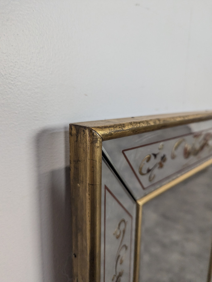Miroir églomisé à décor d'oiseaux-lyres «&nbsp;Ménure&nbsp;»