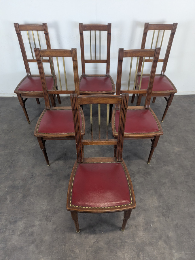 Série de 6 chaises de style Art & Craft