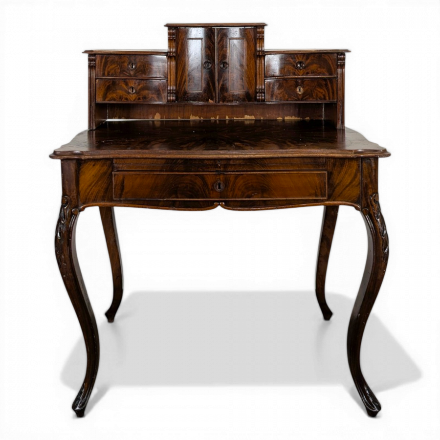 Petit bureau bonheur du jour en acajou