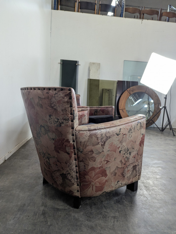 Paire de fauteuils Roche Bobois motifs fleuri