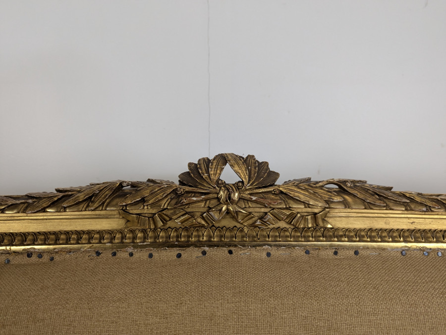 Canapé de style Louis XVI époque Napoléon III en bois doré