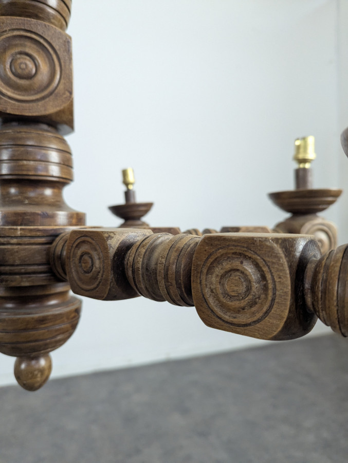 Lustre brutaliste dans l'esprit de Dudouyt