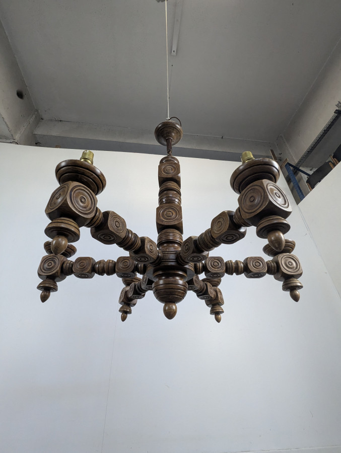 Lustre brutaliste dans l'esprit de Dudouyt