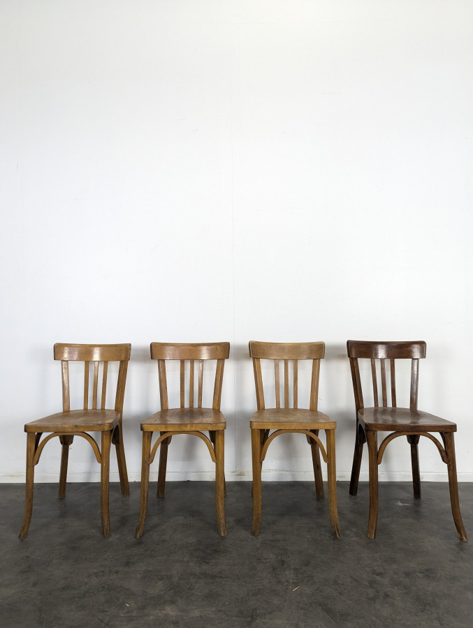 Série de 4 chaises de bistro Baumann