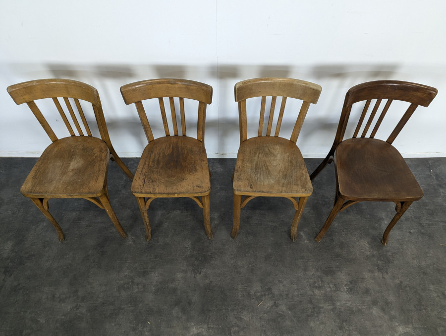 Série de 4 chaises de bistro Baumann
