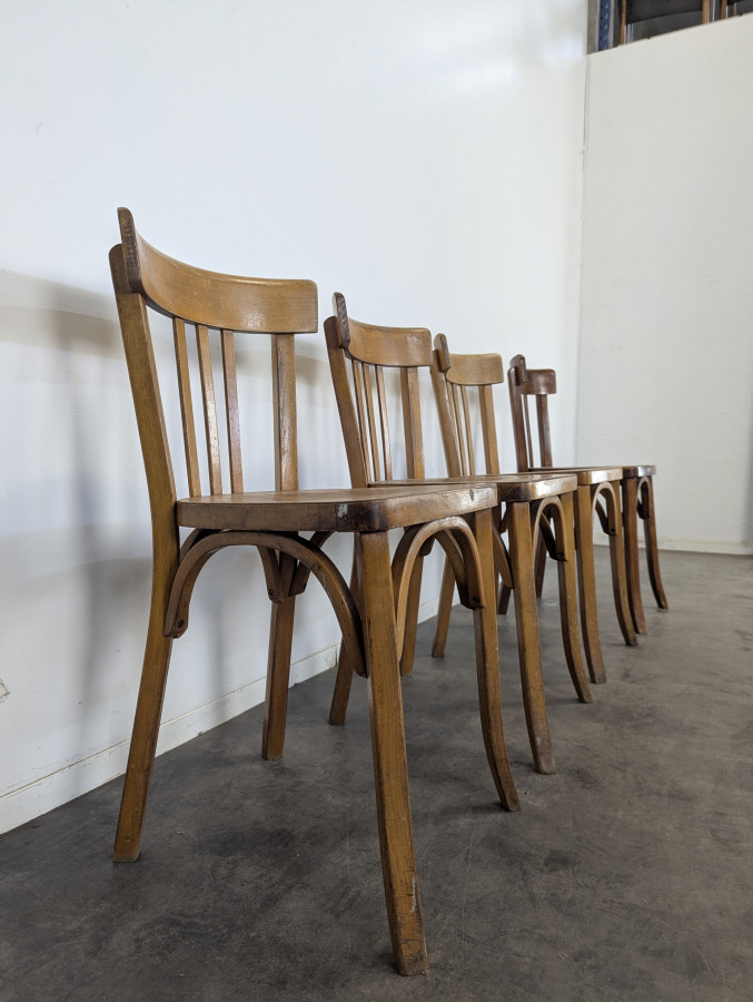 Série de 4 chaises de bistro Baumann