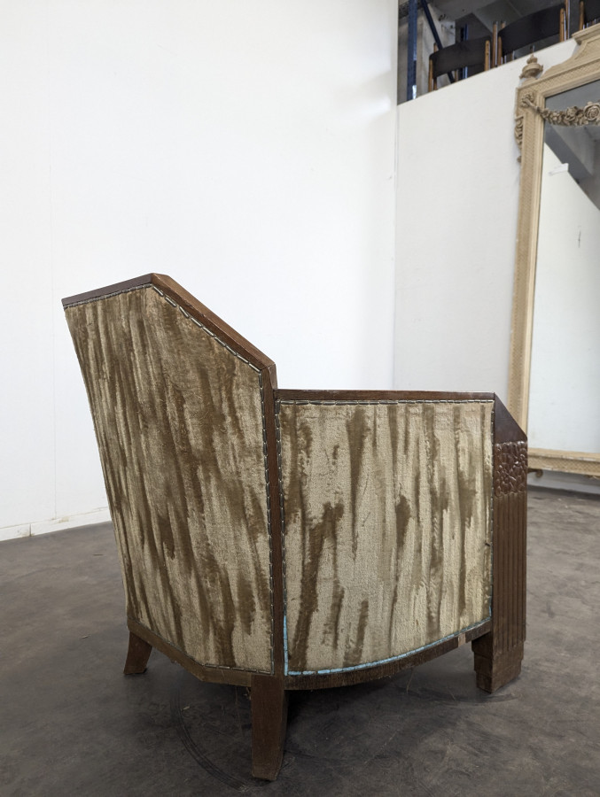 Fauteuil Art Déco par Maurice Dufrêne en Acajou