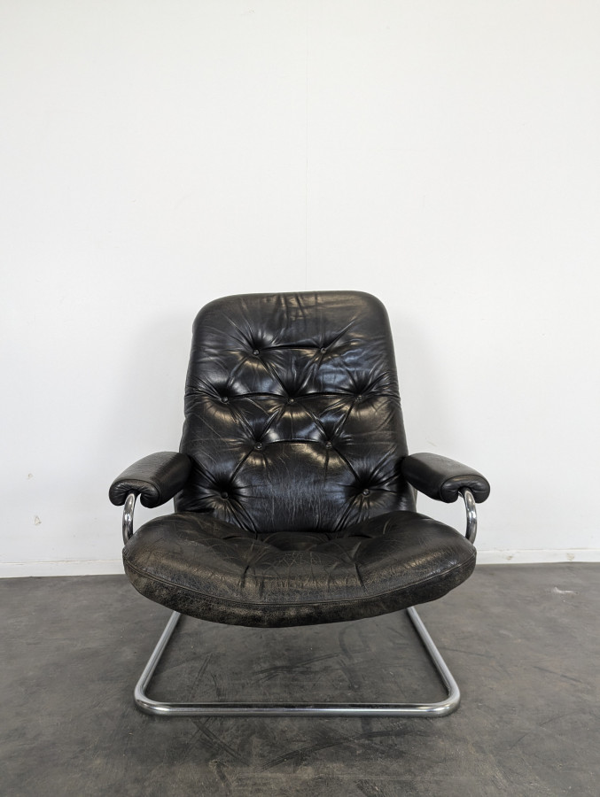 Fauteuil Stressless en cuir des années 70