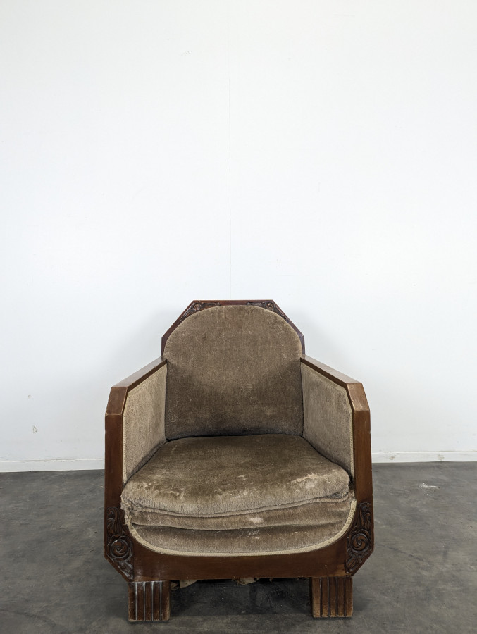 Fauteuil Art Déco en Acajou