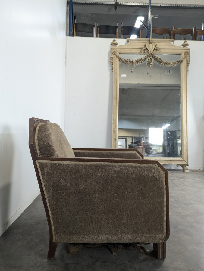 Fauteuil Art Déco en Acajou
