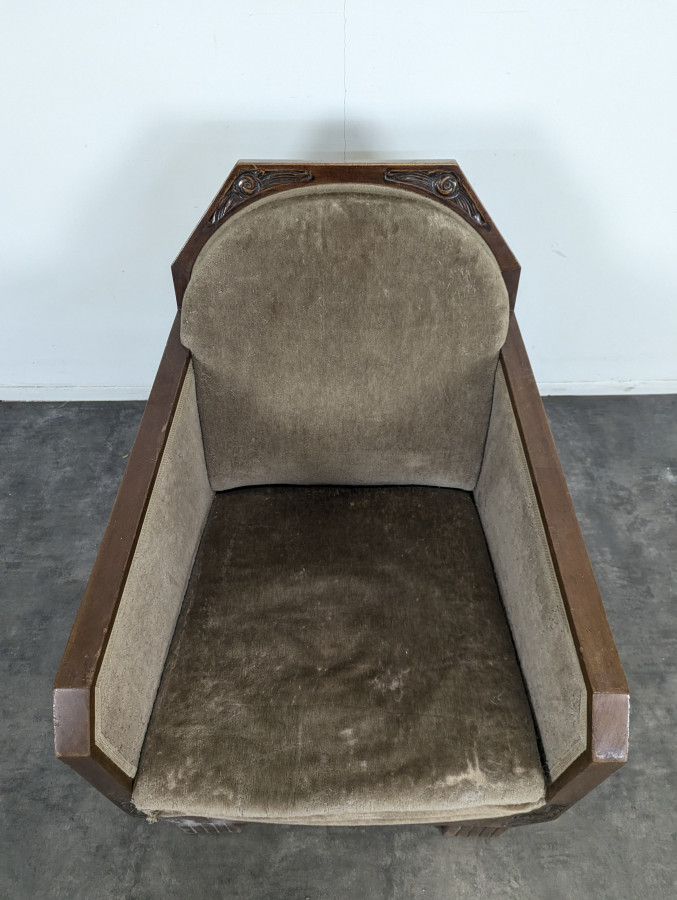 Fauteuil Art Déco en Acajou