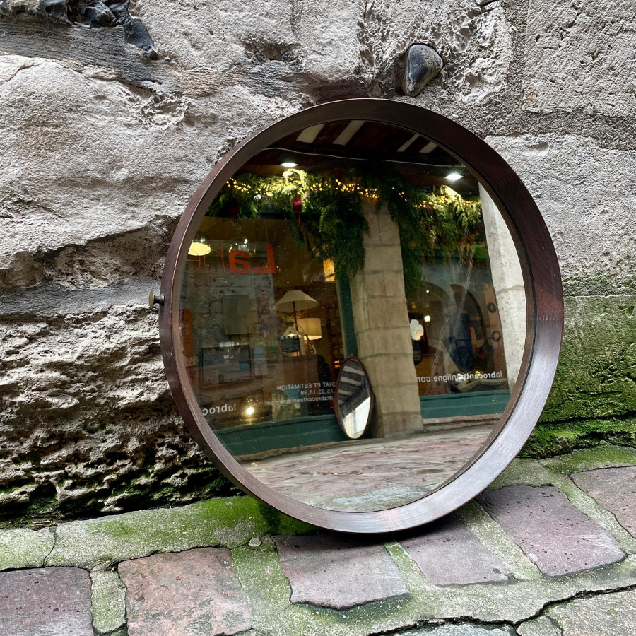 Miroir scandinave en Teck des années 60
