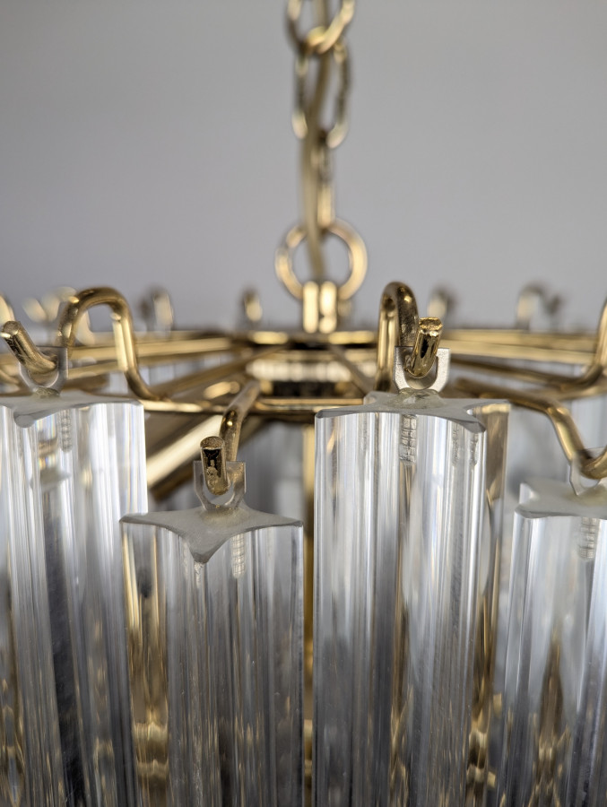 Lustre en Laiton et Murano de Venini par Novaresi