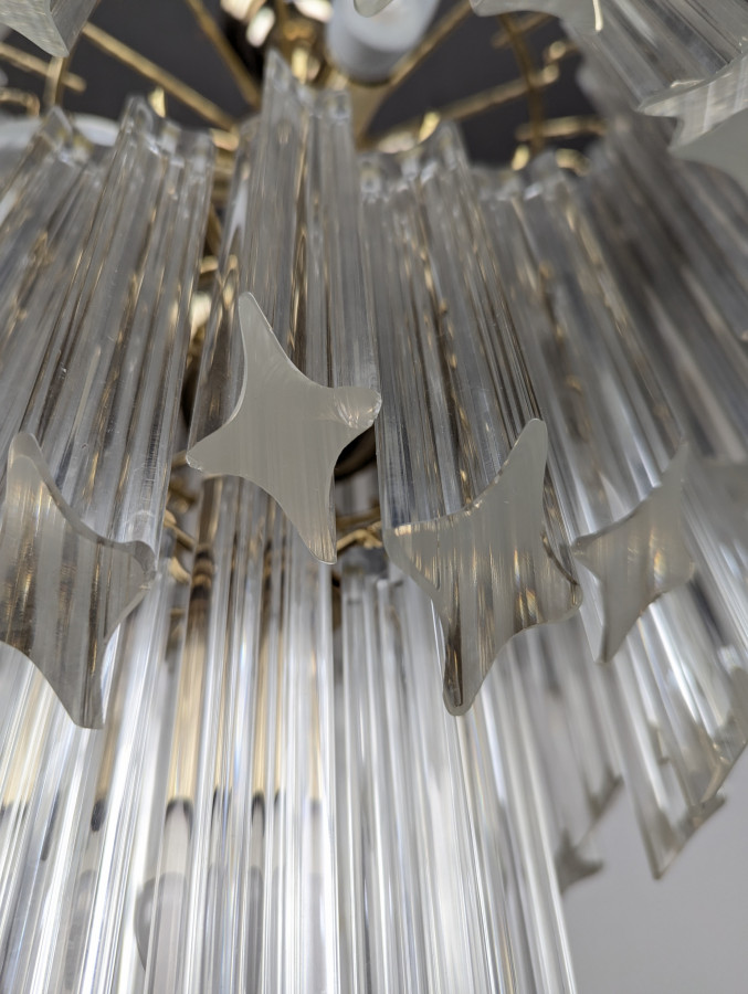 Lustre en Laiton et Murano de Venini par Novaresi