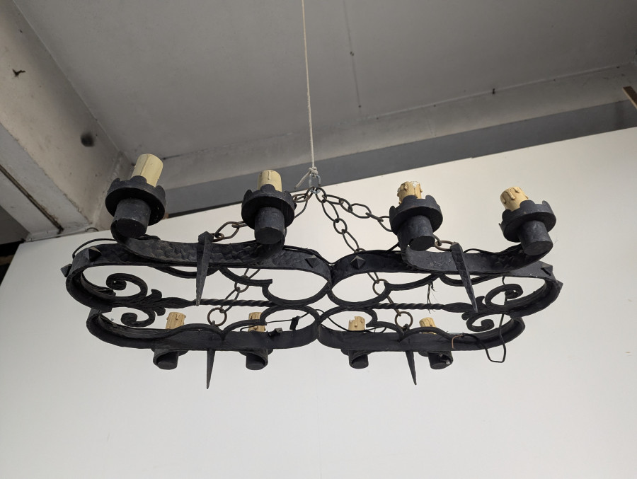 Lustre style Renaissance en fer forgé