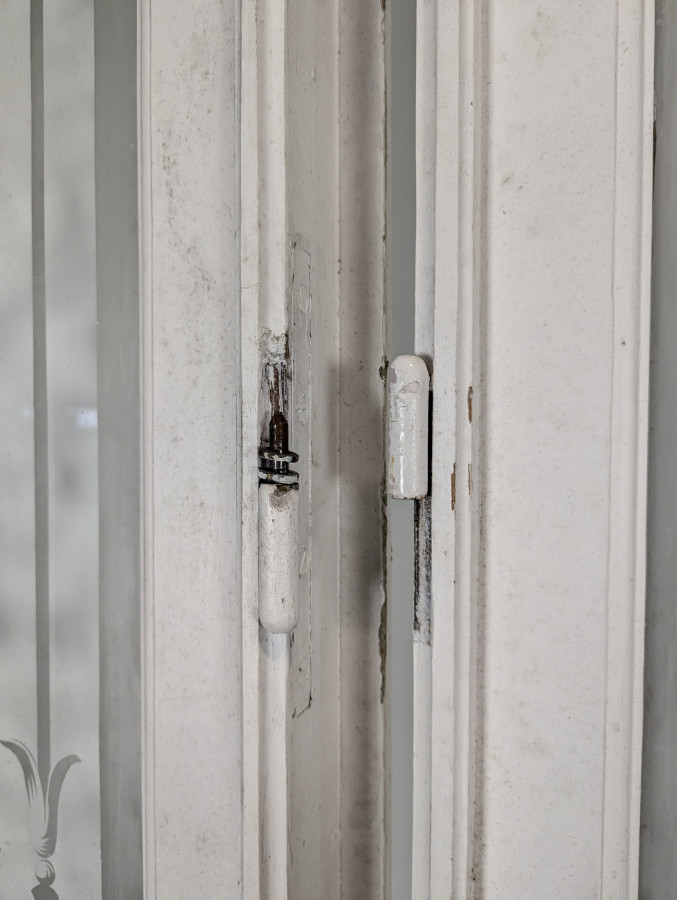Série de 4 portes en verre gravé début XX ème