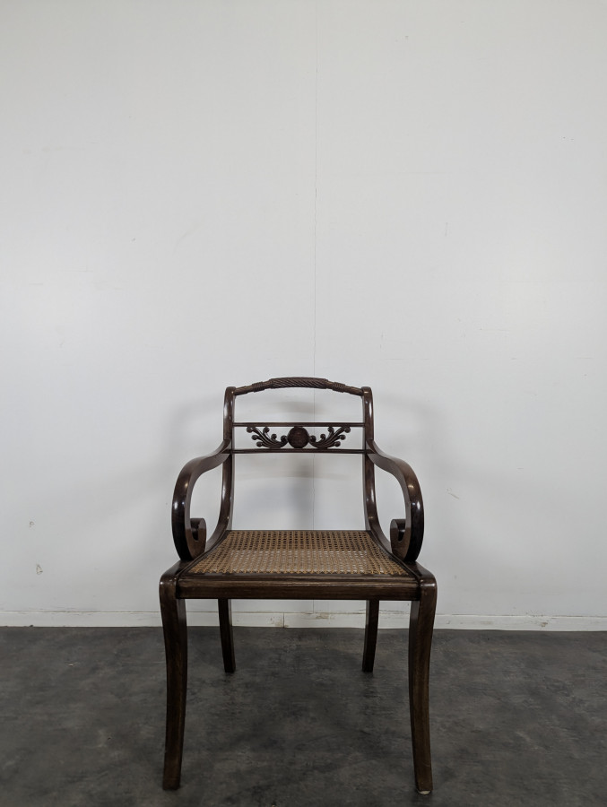 Fauteuil canné anglais du XIX ème