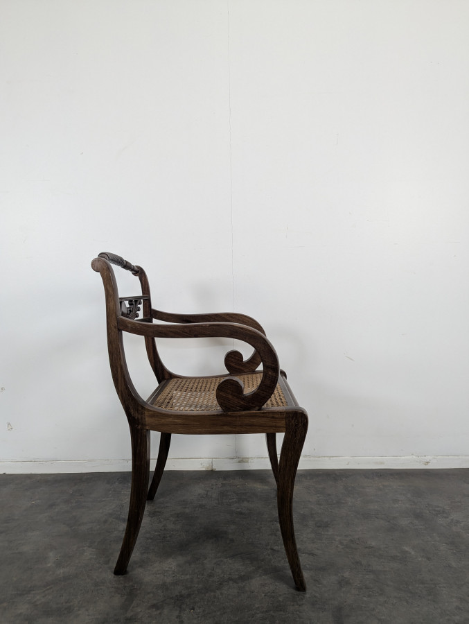 Fauteuil canné anglais du XIX ème