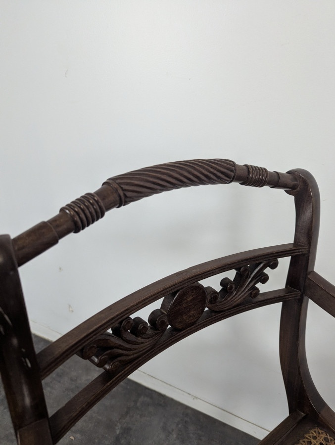 Fauteuil canné anglais du XIX ème